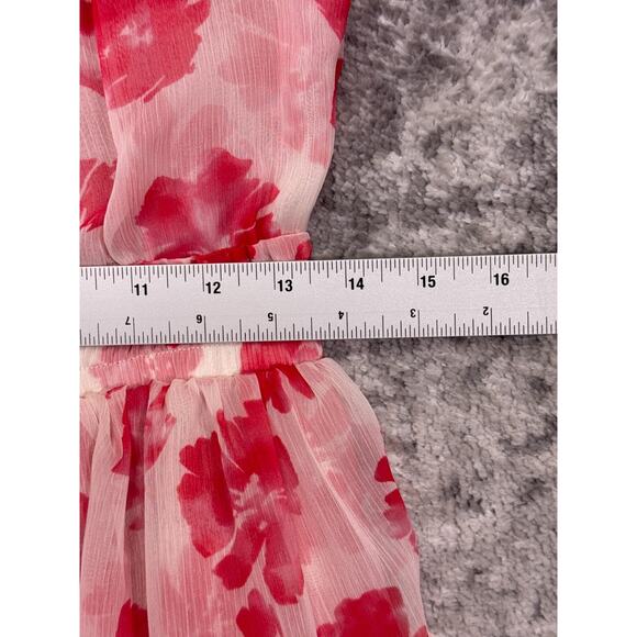 New MISA Los Angeles Dress Medium Womens Floral Ruffle Off The Shoulder Mini - Picture 5 of 8